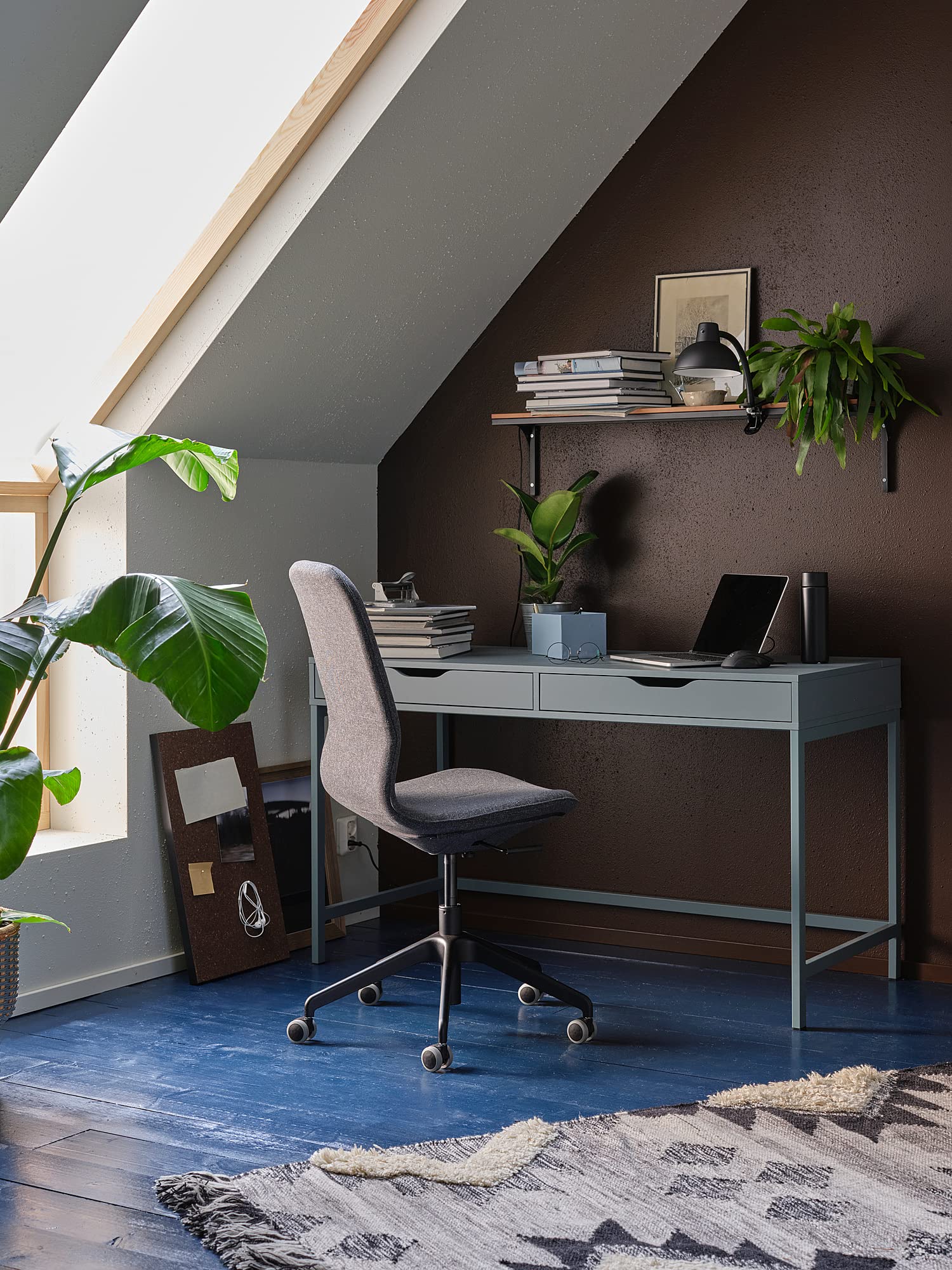 Ikea Alex Desk 132 x 58 cm, Grey/Turquoise : Amazon.com.be: Home